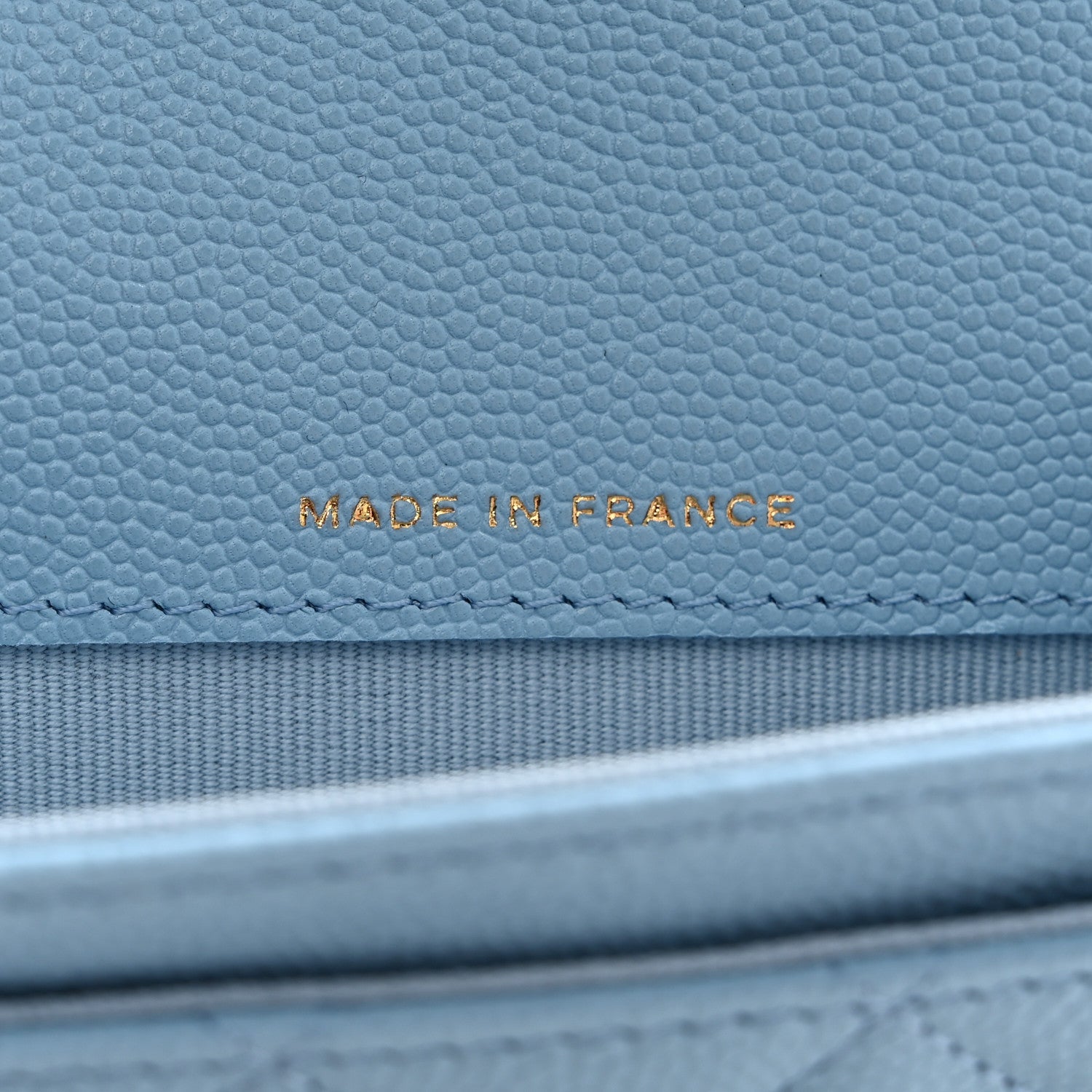 Chanel Caviar Quilted Flap Card Holder Wallet Light Blue 7 of 9
