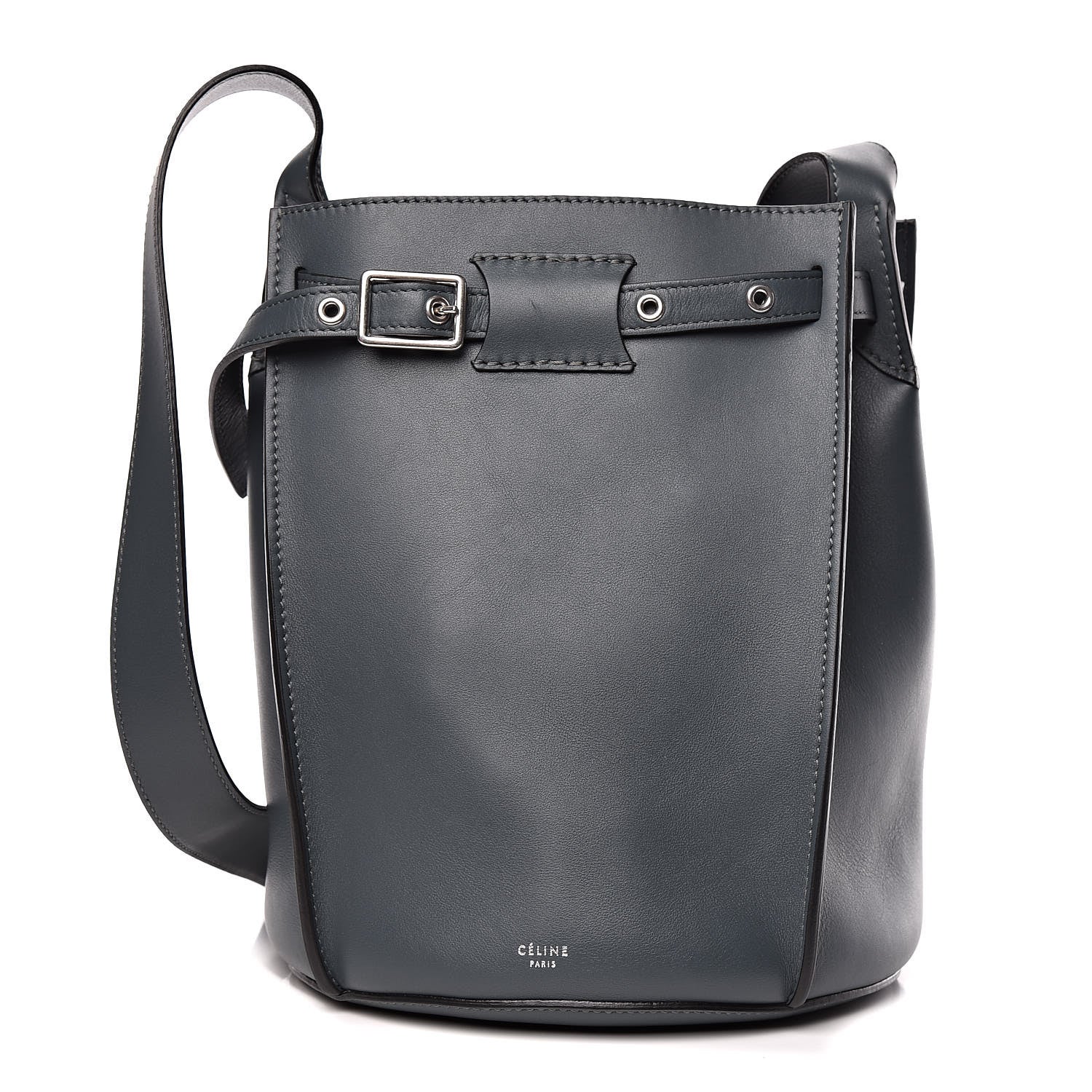 Celine Smooth Calfskin Long Strap Big Bucket Bag Slate 1 of 10