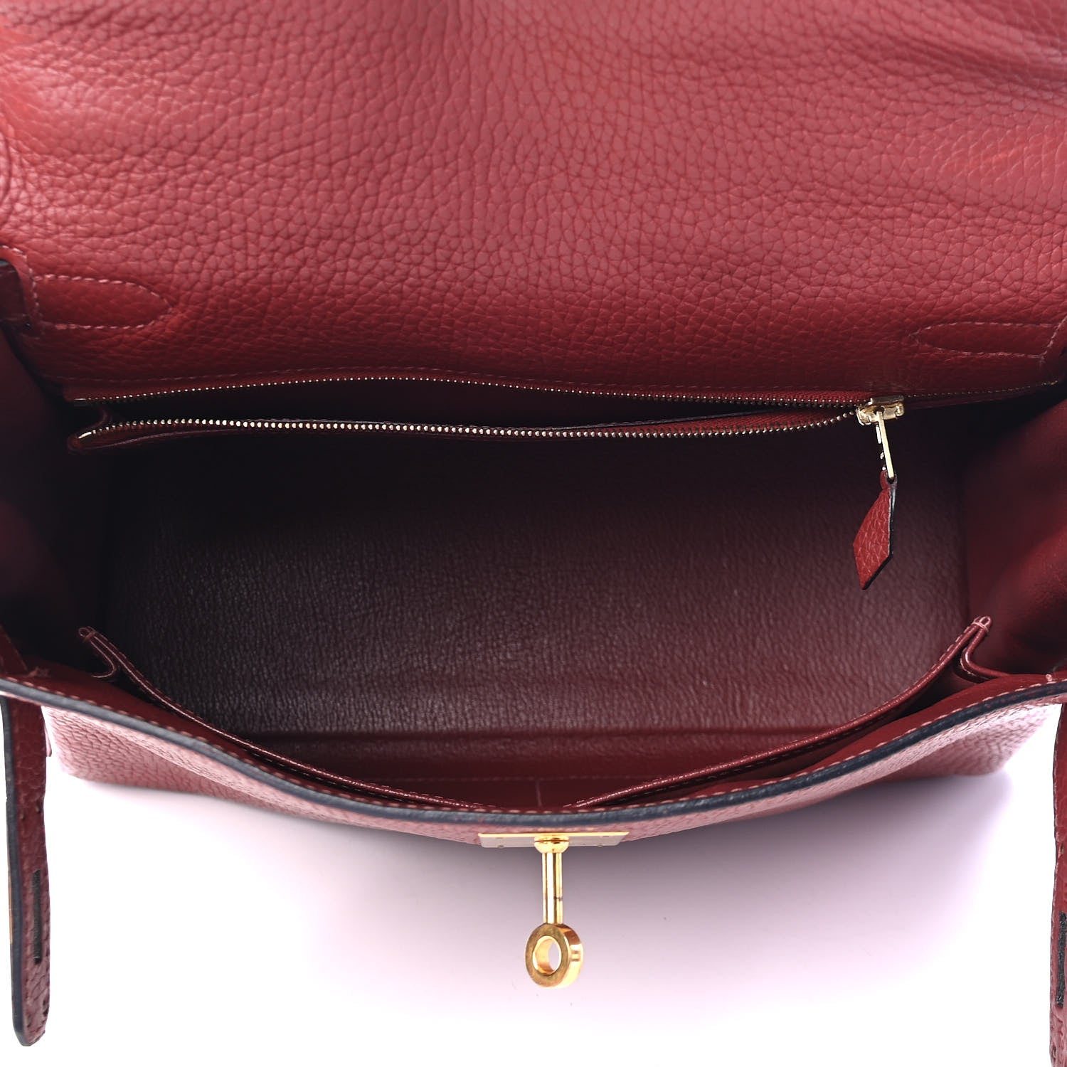 Hermes Taurillon Clemence Kelly Retourne 28 Rouge Garance 4 of 9