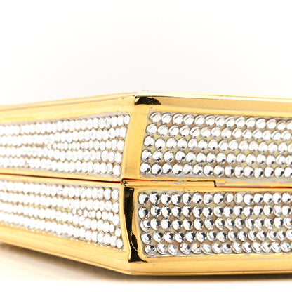 Judith Leiber Swarovski Crystal Minaudiere Clutch Gold Silver 9 of 14