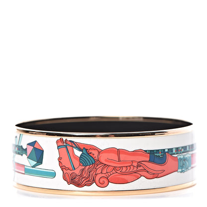 Hermes Enamel Printed Wide Les Cannes Bracelet 70 Baroque 1 of 6
