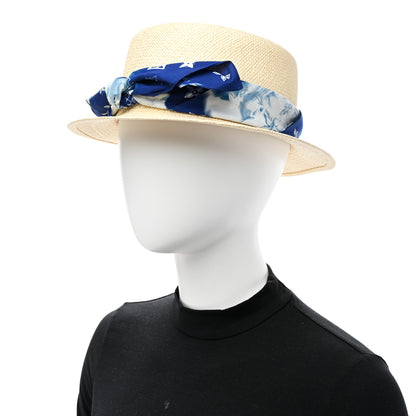 Louis Vuitton Straw Monogram Bandana Hat Blue 2 of 7