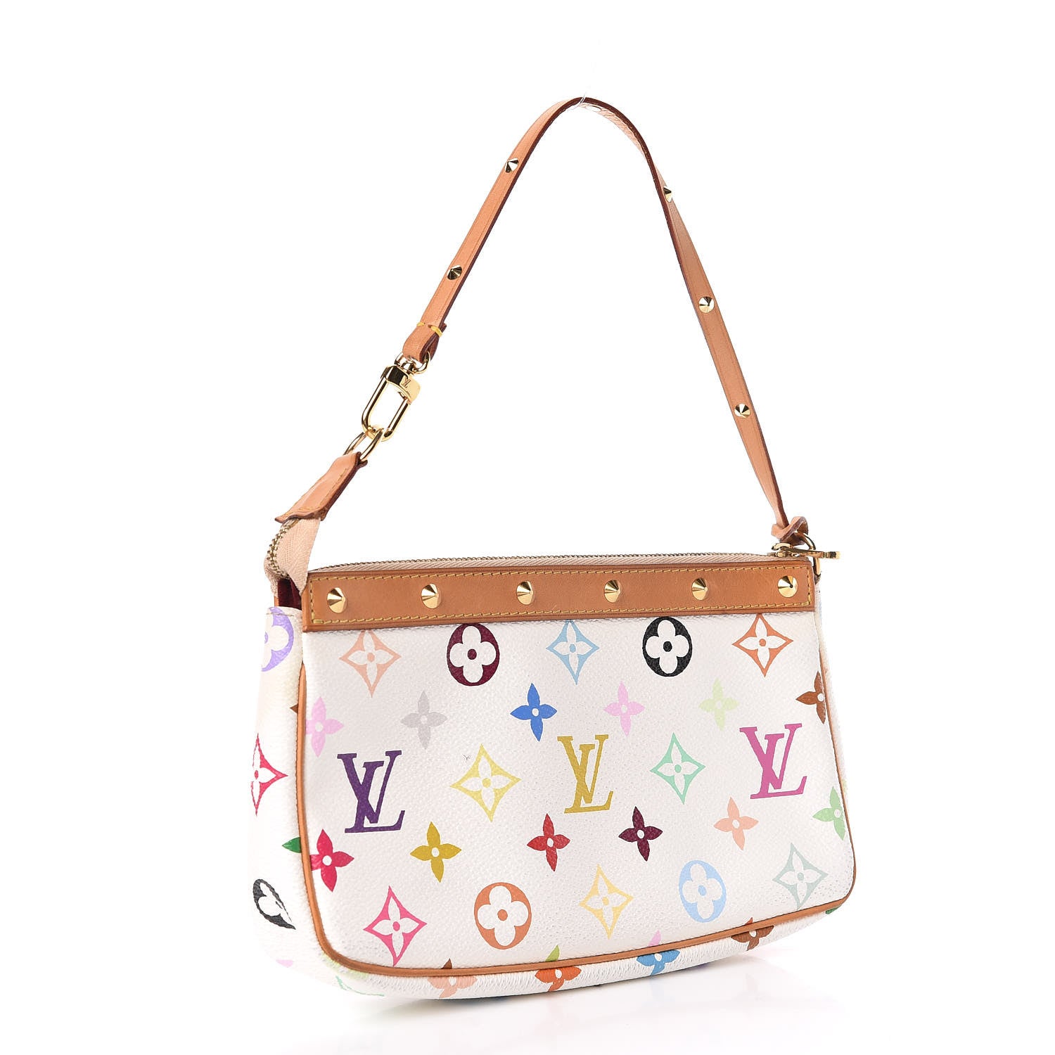 Louis Vuitton Monogram Multicolor Pochette Accessories White 3 of 9