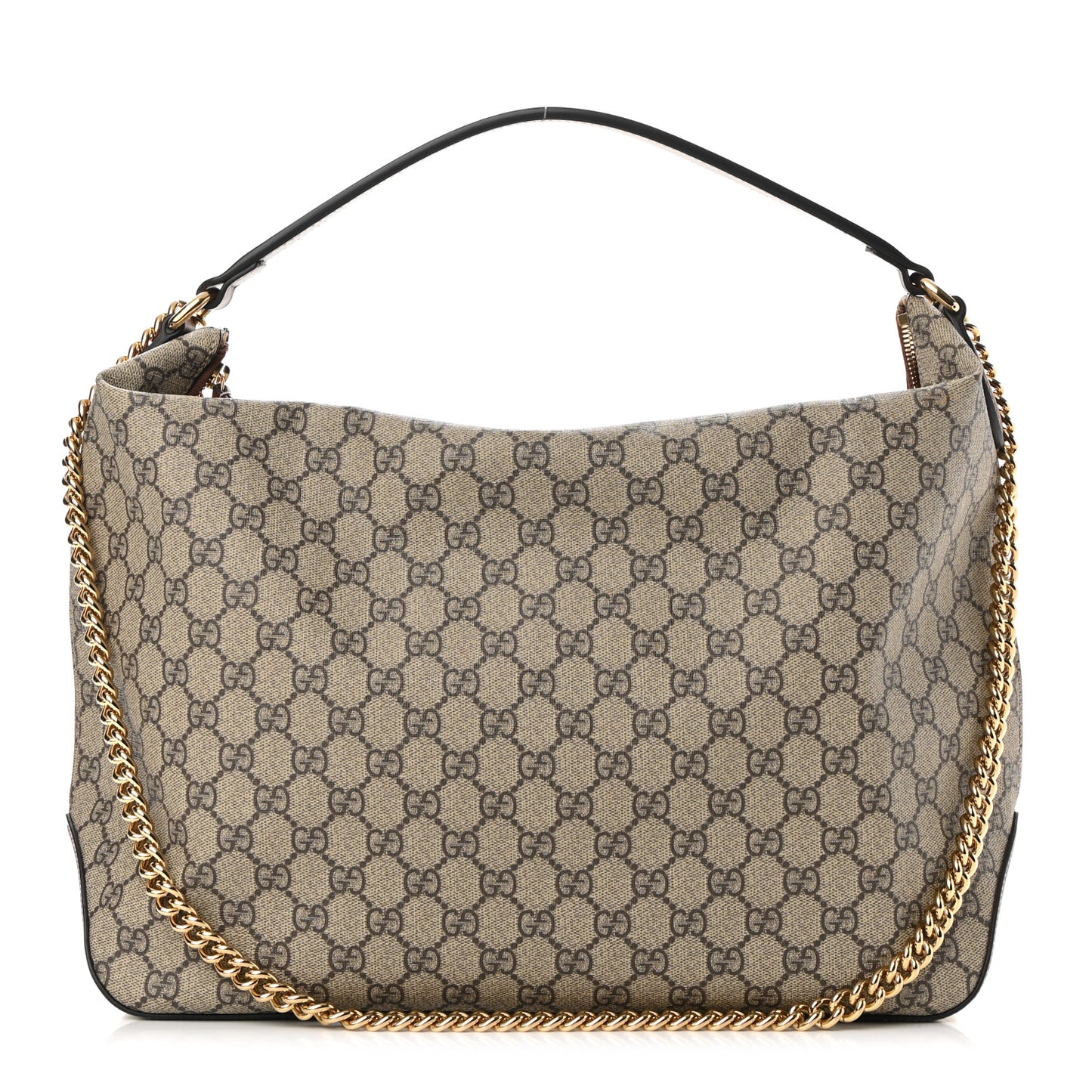 GG Supreme Monogram Large Linea A Hobo Light Brown
