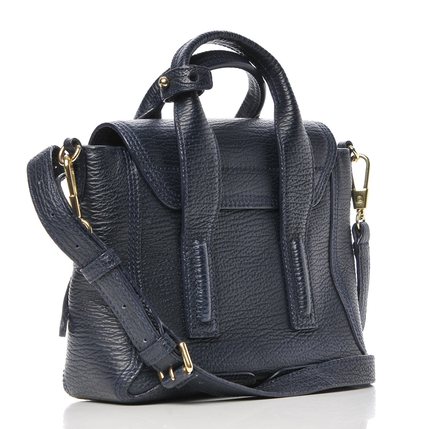 3.1 Phillip Lim 3.1 Textured Calfskin Mini Pashli Satchel Ink 3 of 8