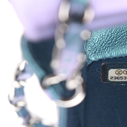 Chanel Iridescent Lambskin Quilted Mini Rectangular Flap Turquoise 6 of 10