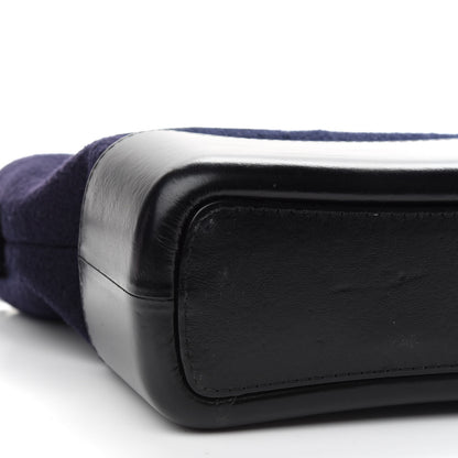 Chanel Wool Embroidered Medium Gabrielle Hobo Dark Navy Blue 8 of 9