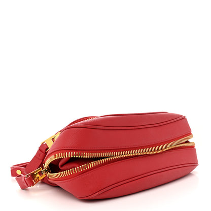 Tom Ford Grained Calfskin Medium Double Strap Jennifer Crossbody Red 4 of 12