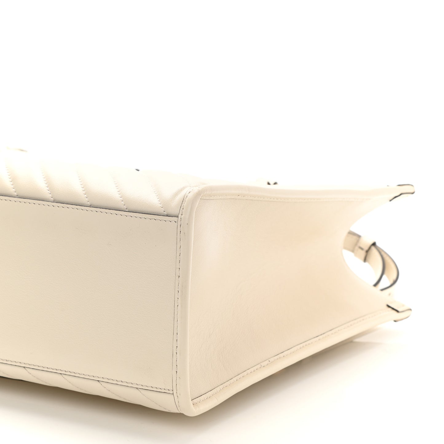 Azalea Calfskin Matelasse Diagonal GG Marmont Tote Bag Mystic White