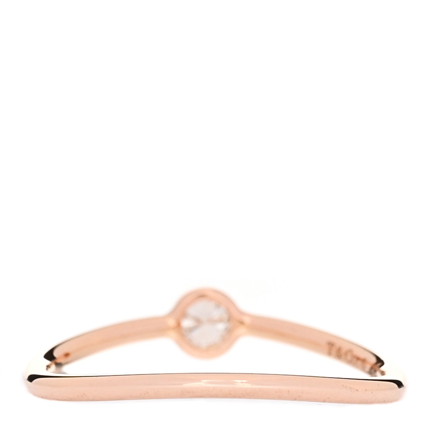 18K Rose Gold Diamond Elsa Peretti Single-Row Wave Ring 46 3.75