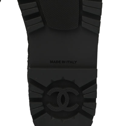 Chanel Calfskin Cap Toe CC Ankle Boots 37 Black 6 of 10