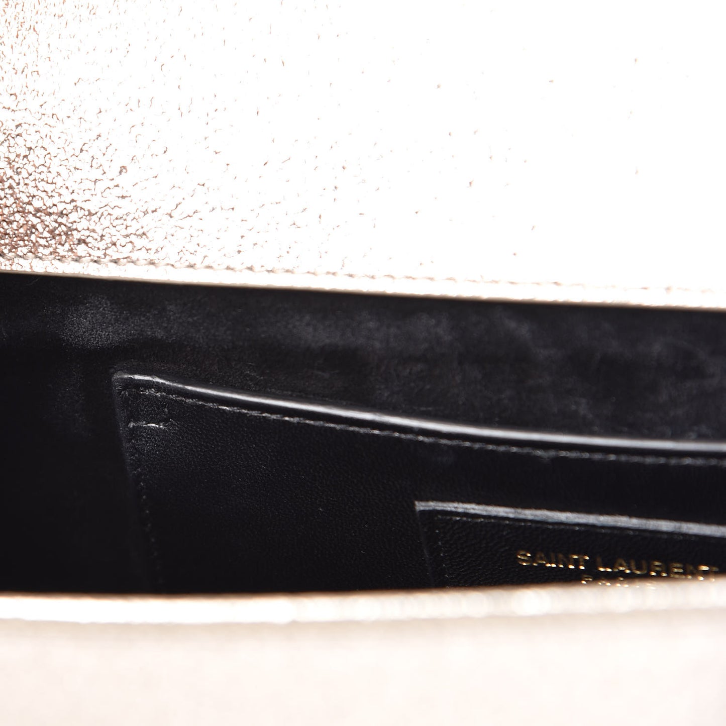 Textured Metallic Calfskin Classic Monogram Cassandre Clutch Silver