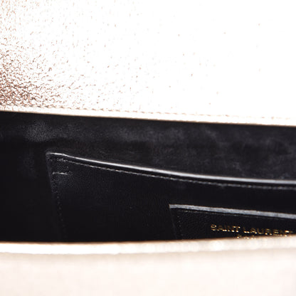 Saint Laurent Textured Metallic Calfskin Classic Monogram Cassandre Clutch Silver 8 of 12