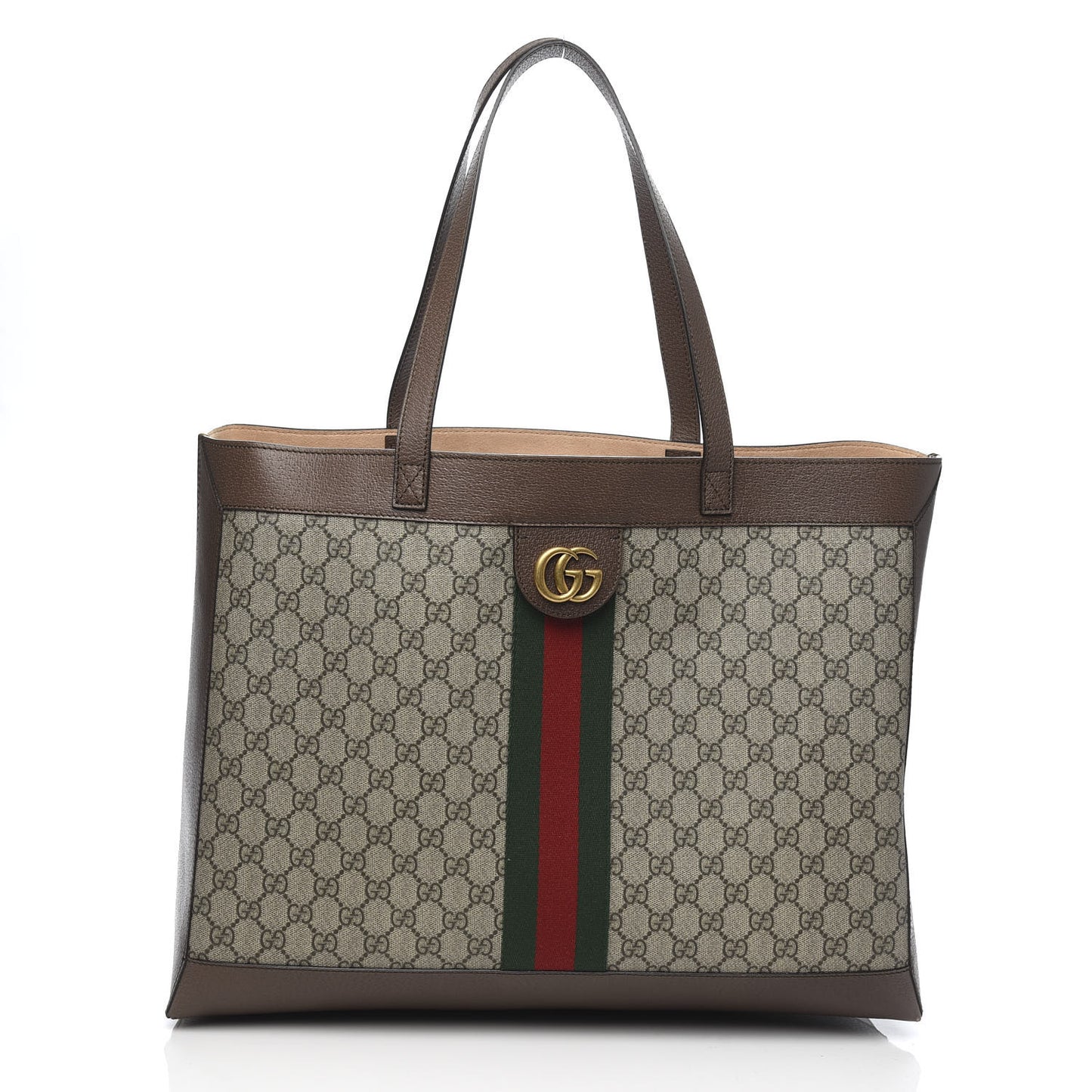 GG Supreme Monogram Web Ophidia Tote Brown