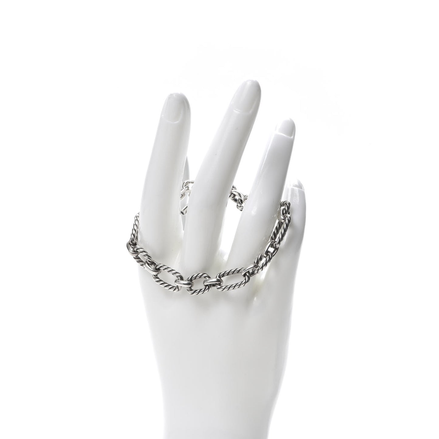 Sterling Silver Blue Sapphire 9.5mm Cushion Link Bracelet