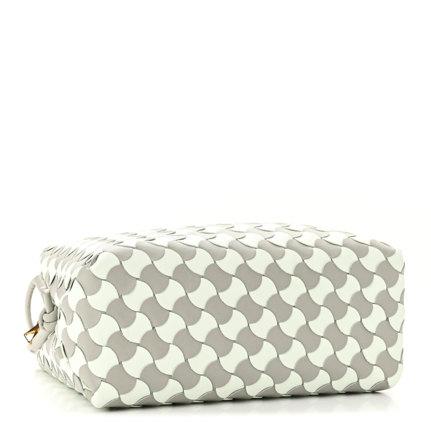 Bottega Veneta Nappa Wavy Bicolor Intrecciato Small Loop Camera Bag Agate Grey Glacier 4 of 9