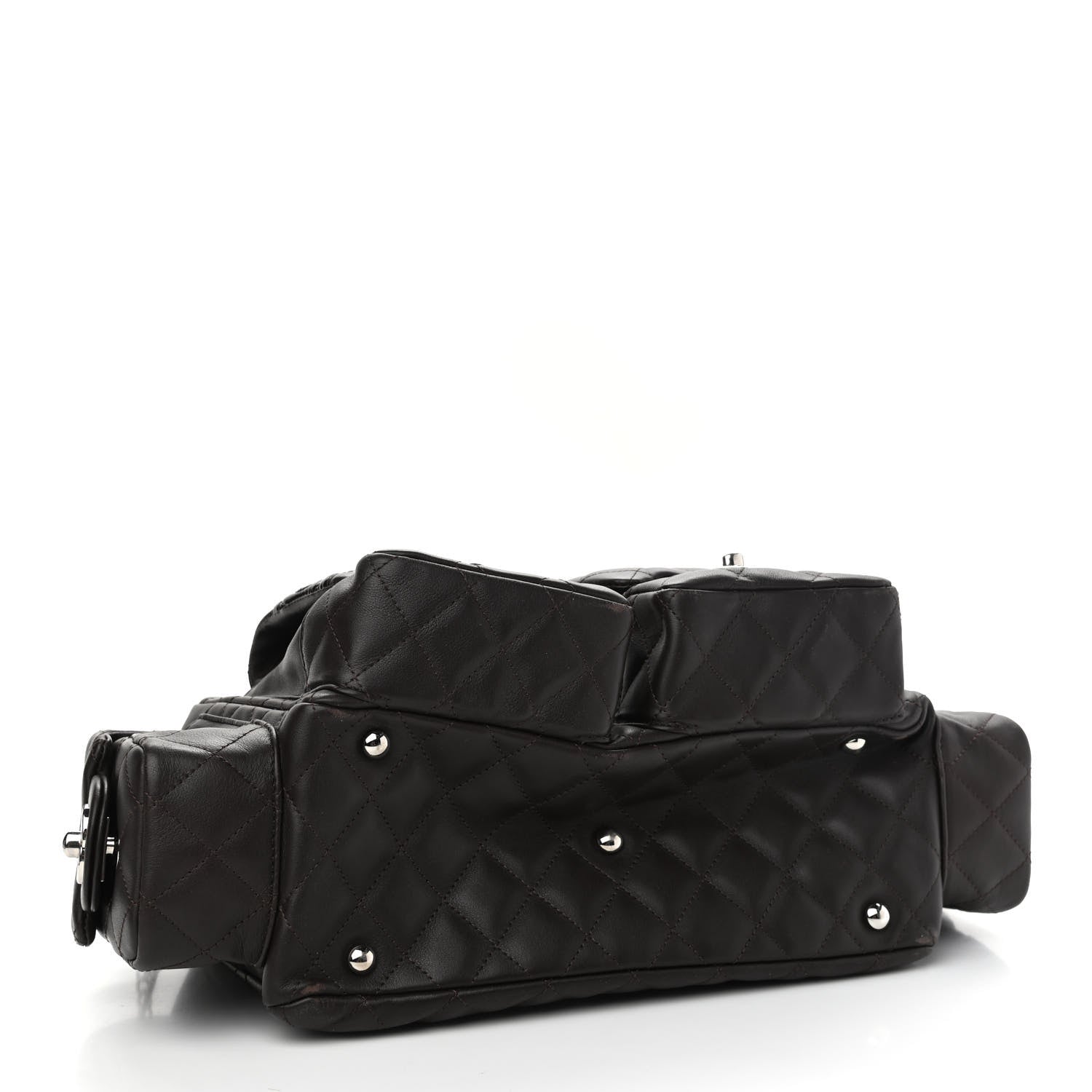 Chanel Calfskin Quilted Large Cambon Multipocket Reporter Brown 4 of 11