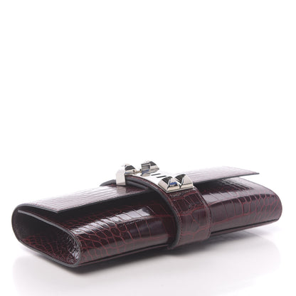 Hermes Shiny Alligator Medor Clutch 23 Bordeaux 4 of 11