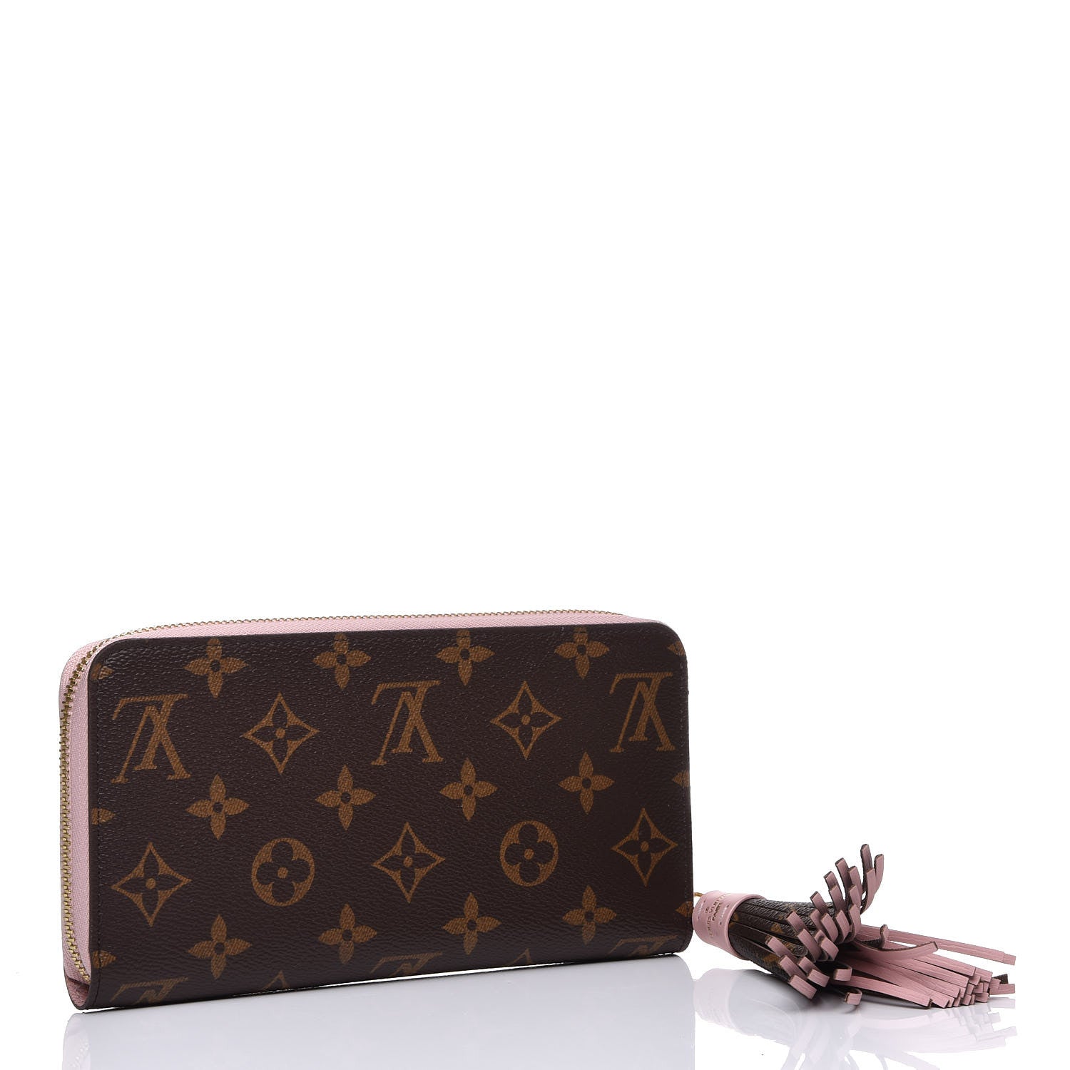 Louis Vuitton Monogram Pompon Zippy Wallet Rose Ballerine 3 of 9