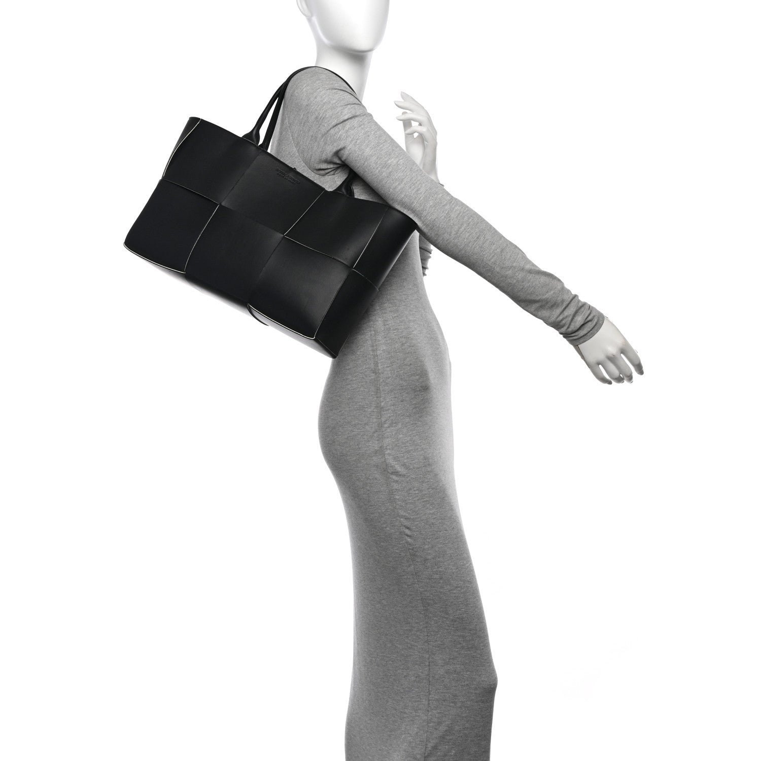 Bottega Veneta Nappa Maxi Intrecciato Medium Arco Tote Black White 2 of 11