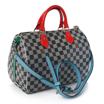 Louis Vuitton Damier Speedy Bandouliere 30 Black White 3 of 8
