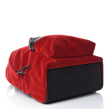 Saint Laurent Velvet City Backpack Red 4 of 14