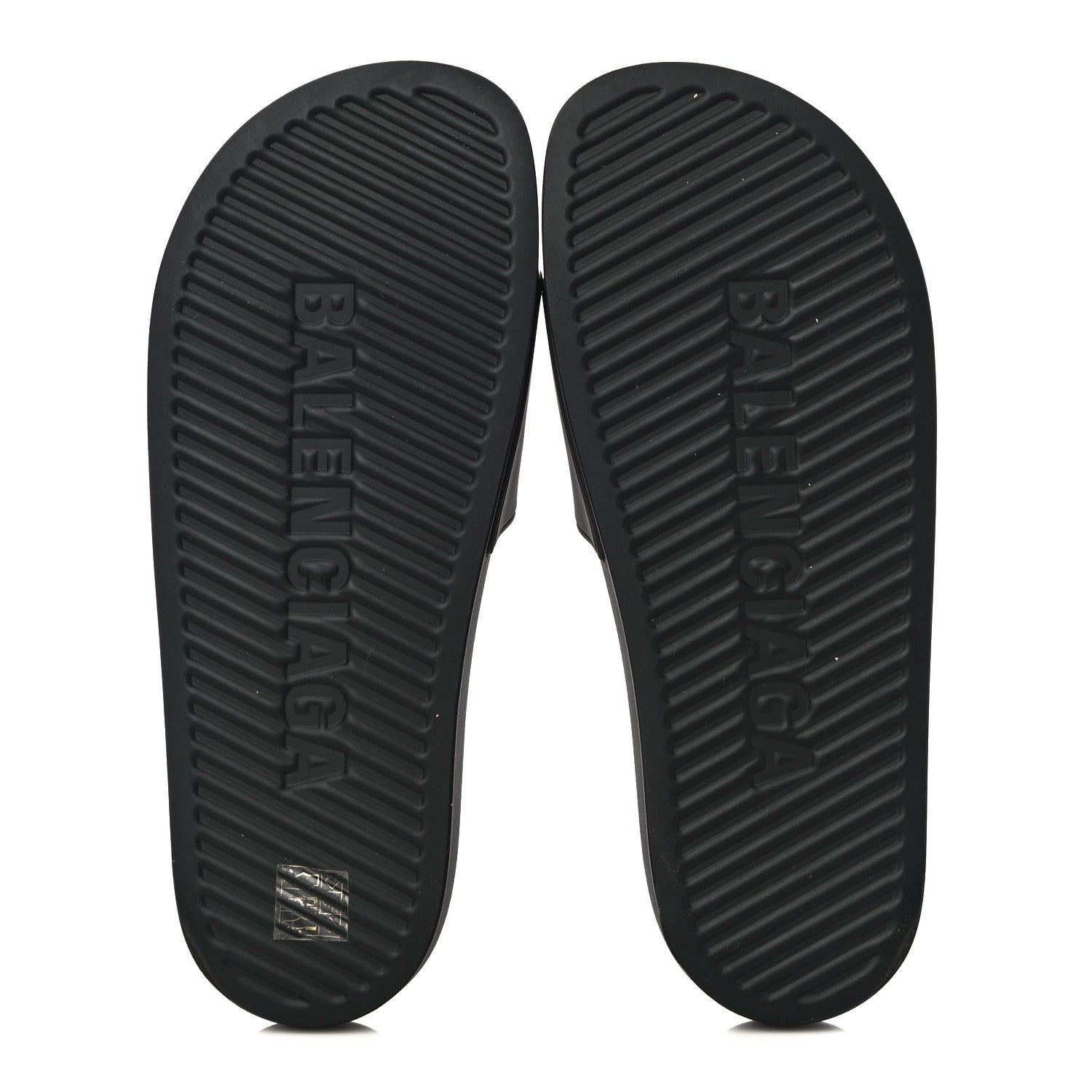 Balenciaga Rubber Womens Logo Pool Slide Sandals 40 Black White 5 of 11