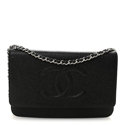 Chanel Caviar Timeless CC Wallet On Chain WOC Black 1 of 11