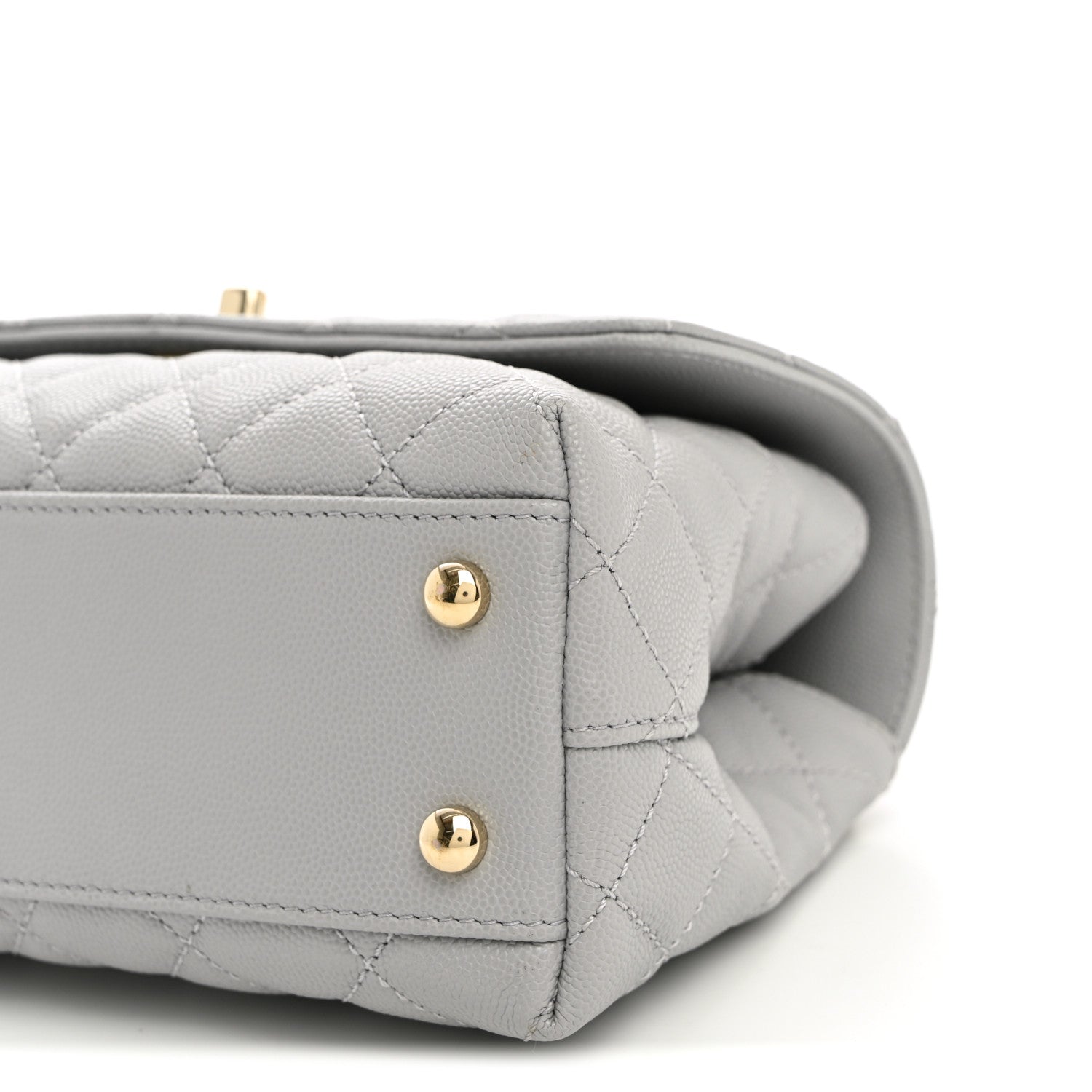 Chanel Caviar Quilted Mini Coco Handle Flap Light Grey 9 of 9