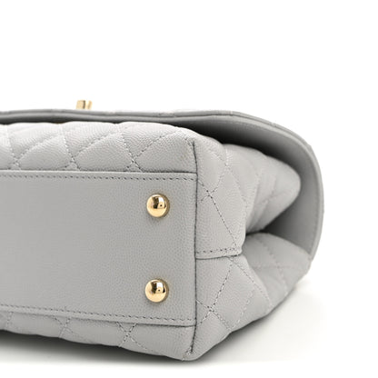Chanel Caviar Quilted Mini Coco Handle Flap Light Grey 9 of 9