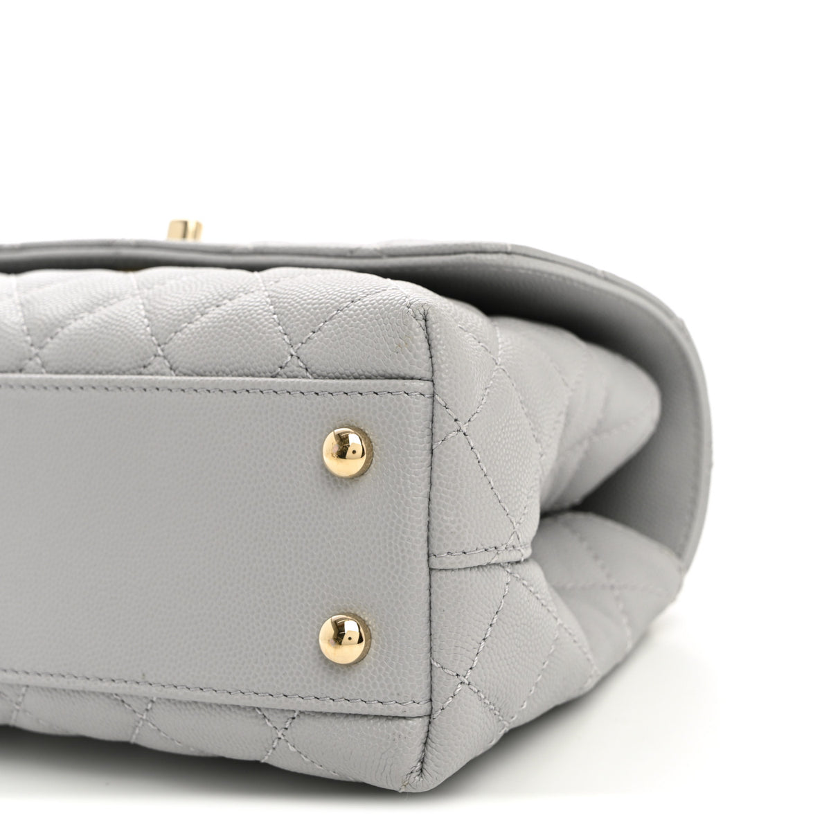 Chanel Caviar Quilted Mini Coco Handle Flap Light Grey 10 of 10