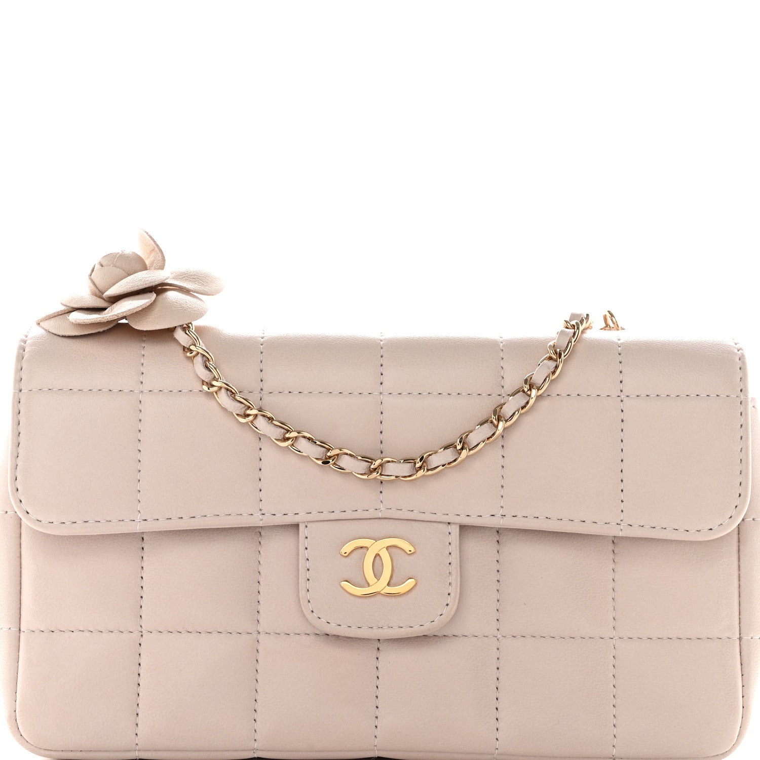Chanel Lambskin Quilted Mini Chocolate Bar Camellia Flap Pink 8 of 10
