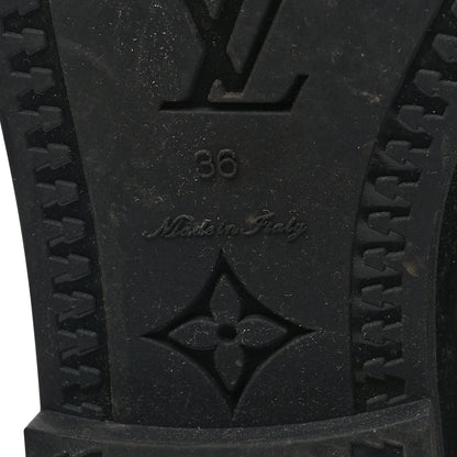 Louis Vuitton Rubber Embossed Monogram Drops High Rain Boots 36 Black 6 of 7