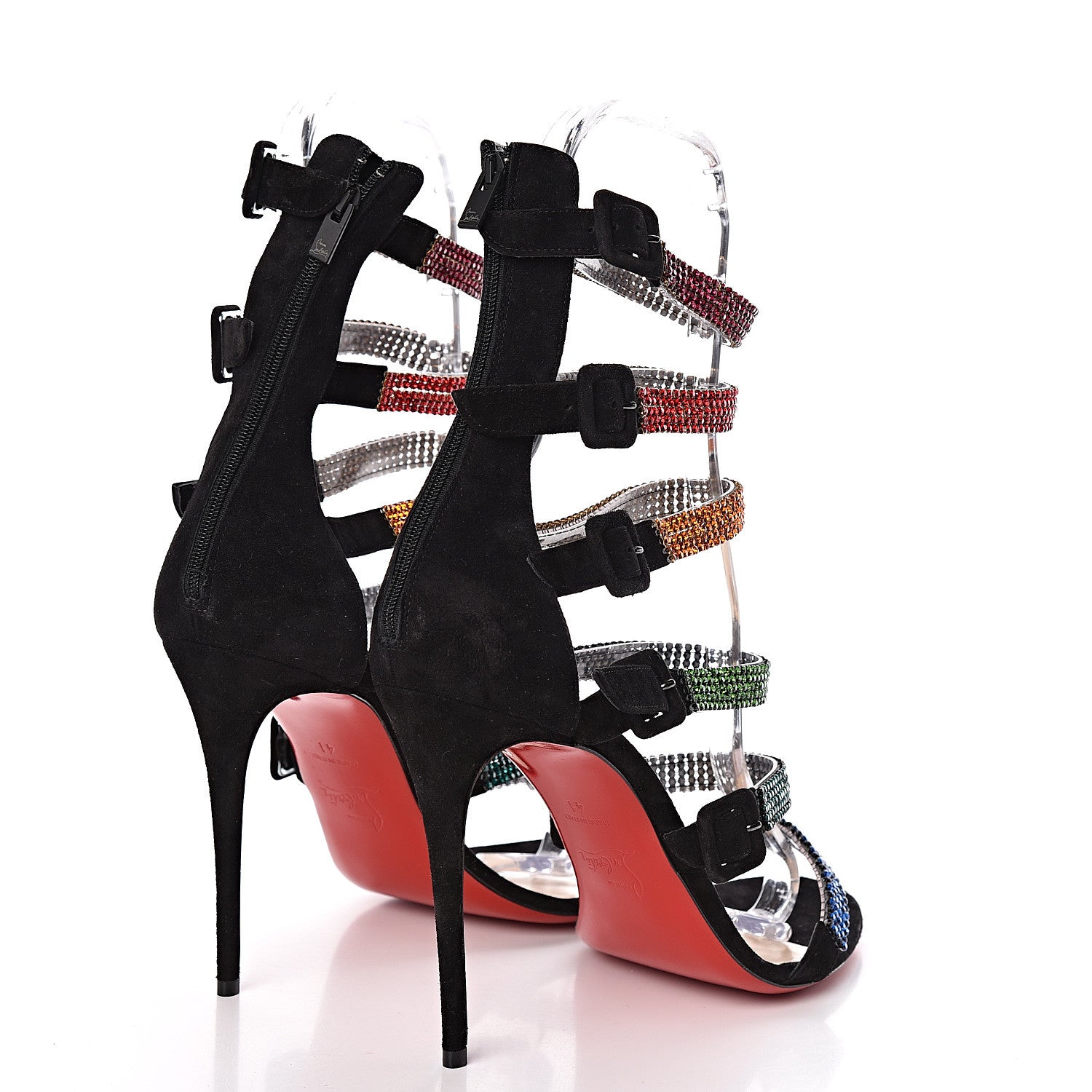 Christian Louboutin Veau Velours Raynibo Cage 110 Strappy Sandals 41 Black 4 of 7