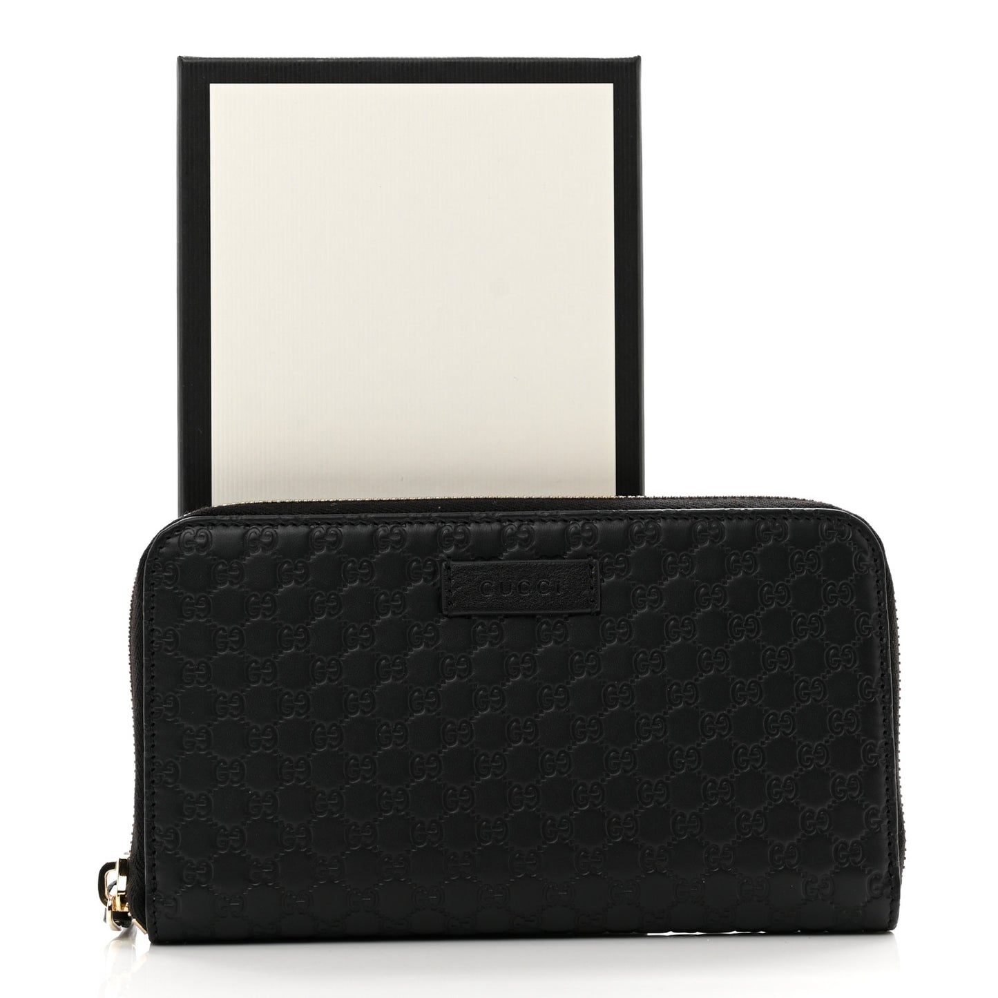 Guccissima Signature Zip Around Organizer Wallet Black