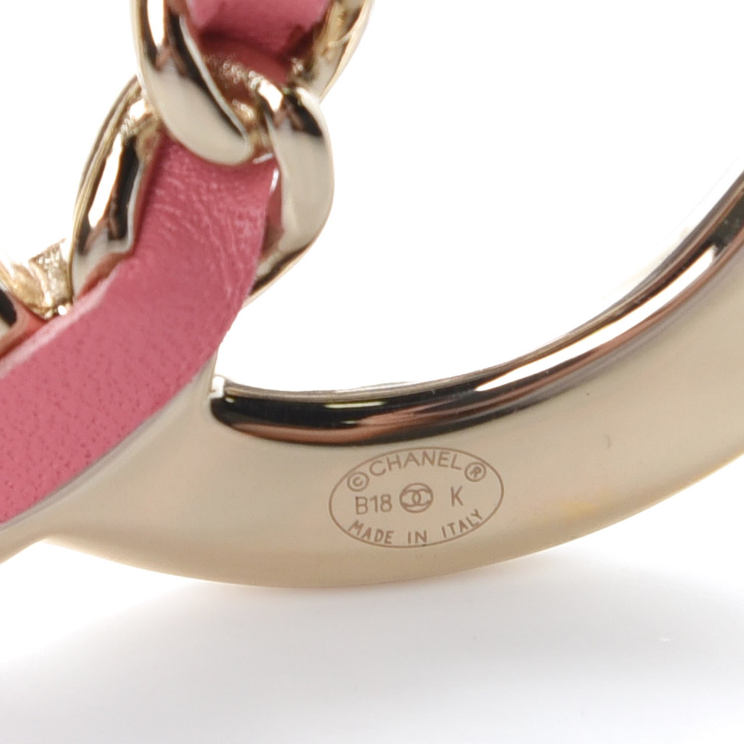 Chanel Lambskin Crystal Chain CC Brooch Pink Gold 4 of 5