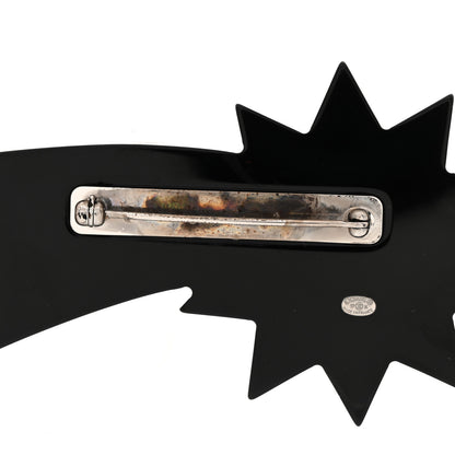 Chanel Glittered Resin Strass Shooting Star Brooch Black Purple Green 3 of 5