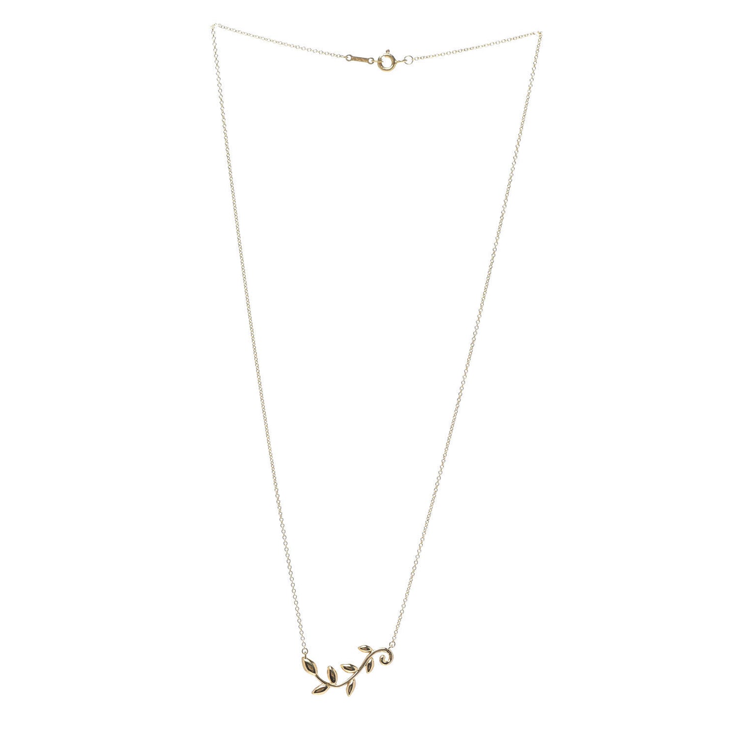 18K Yellow Gold Paloma Picasso Olive Leaf Vine Pendant Necklace