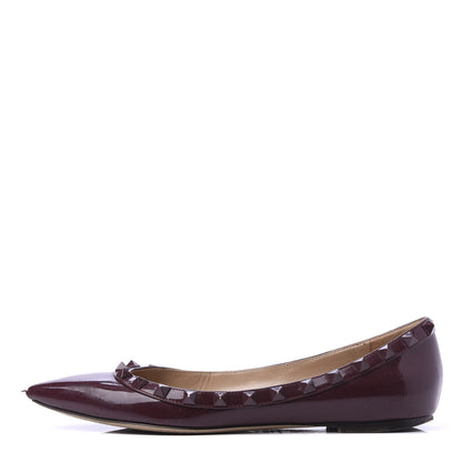Valentino Garavani Patent Rockstud Ballerina Flats 36 Rubin 1 of 10