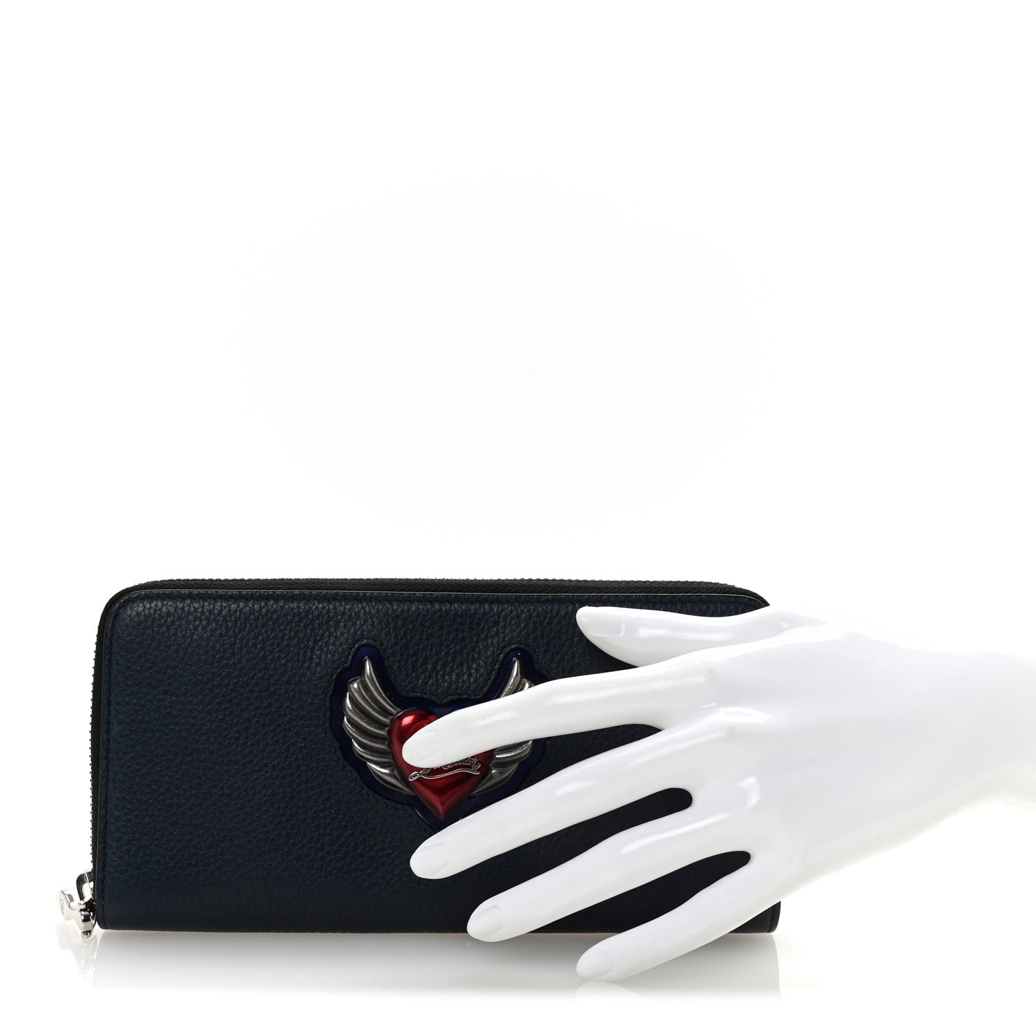 Christian Louboutin Calfskin Mexiloubi Panettone Zip Around Wallet Nuit 2 of 7