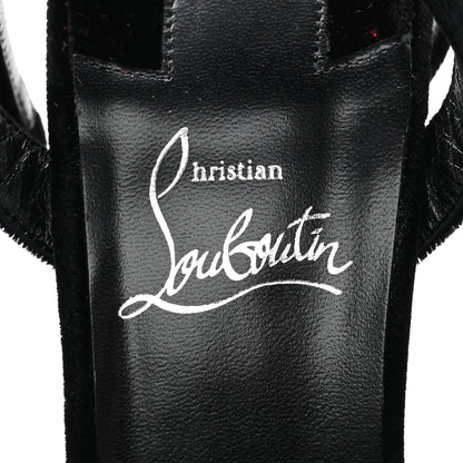 Christian Louboutin Velvet Loubi Queen Alta 150 Platform Sandals 39 Black 8 of 11