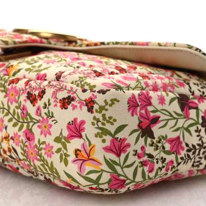 Gucci Cotton Calfskin Matelasse Floral Print Small GG Marmont Shoulder Bag Ivory Pink 10 of 10