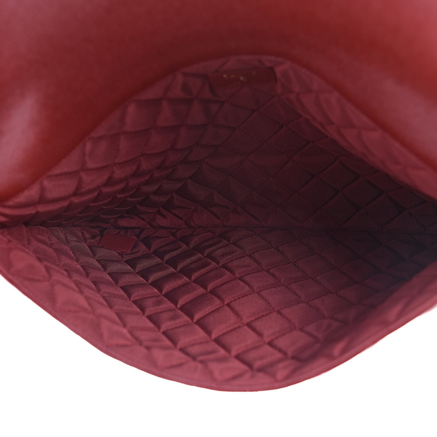Caviar Quilted Large Golden Class Pouch Dark Red