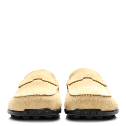 Hermes Suede Calfskin Womens Lazy Loafers 37.5 Beige Sable 3 of 11