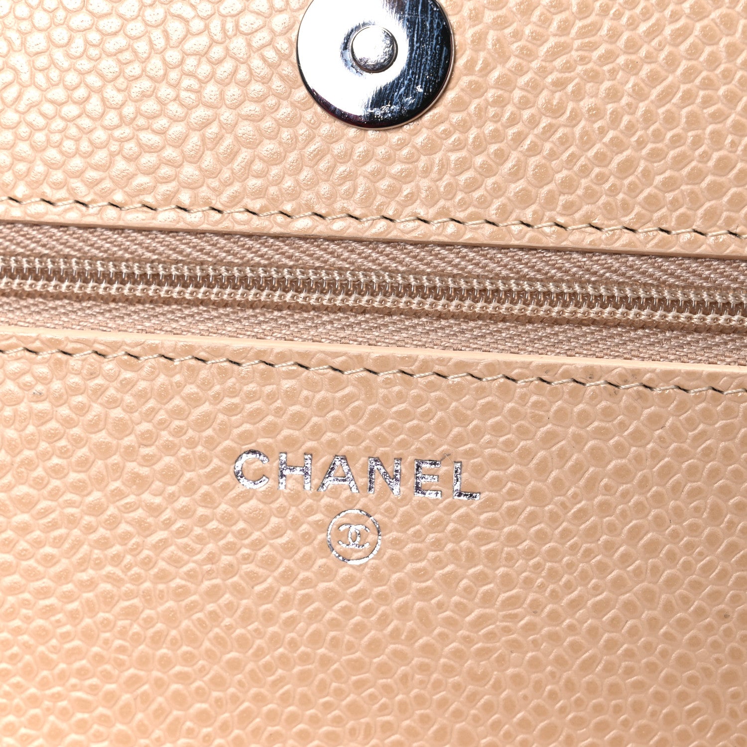 Chanel Caviar Quilted Wallet on Chain WOC Beige 6 of 11