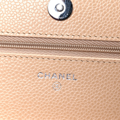 Chanel Caviar Quilted Wallet on Chain WOC Beige 6 of 11