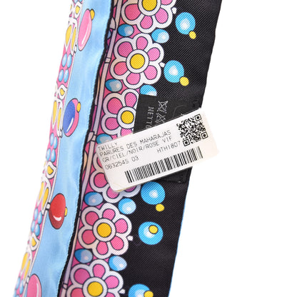 Hermes Silk Parures Des Maharajas Twilly Ciel Black Rose Vif 3 of 7