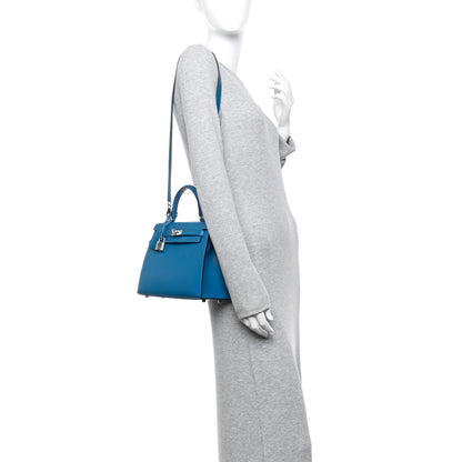 Hermes Tadelakt Kelly Sellier 25 Bleu Izmir 2 of 14
