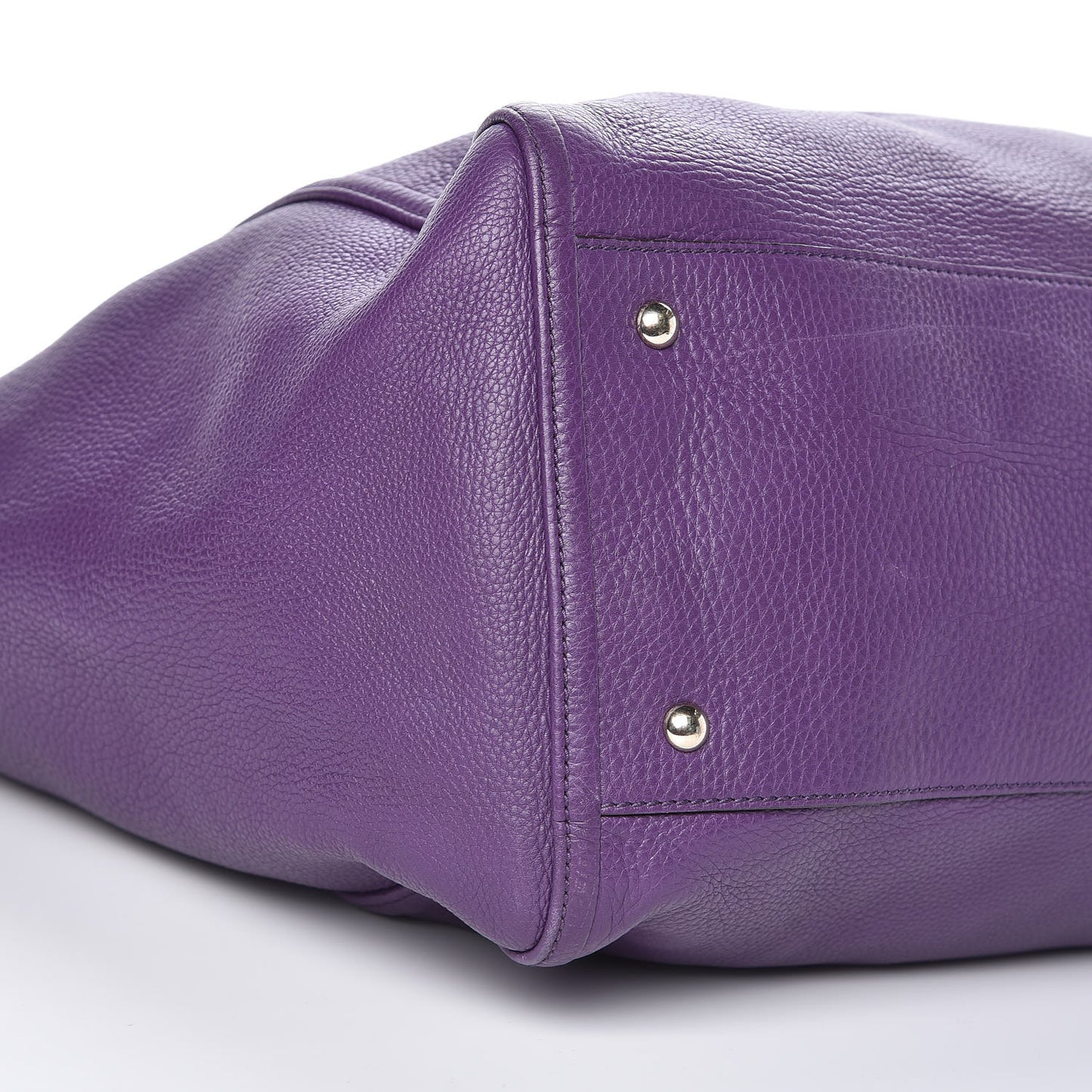 Pebbled Calfskin Large Soho Shoulder Bag Shine Purple