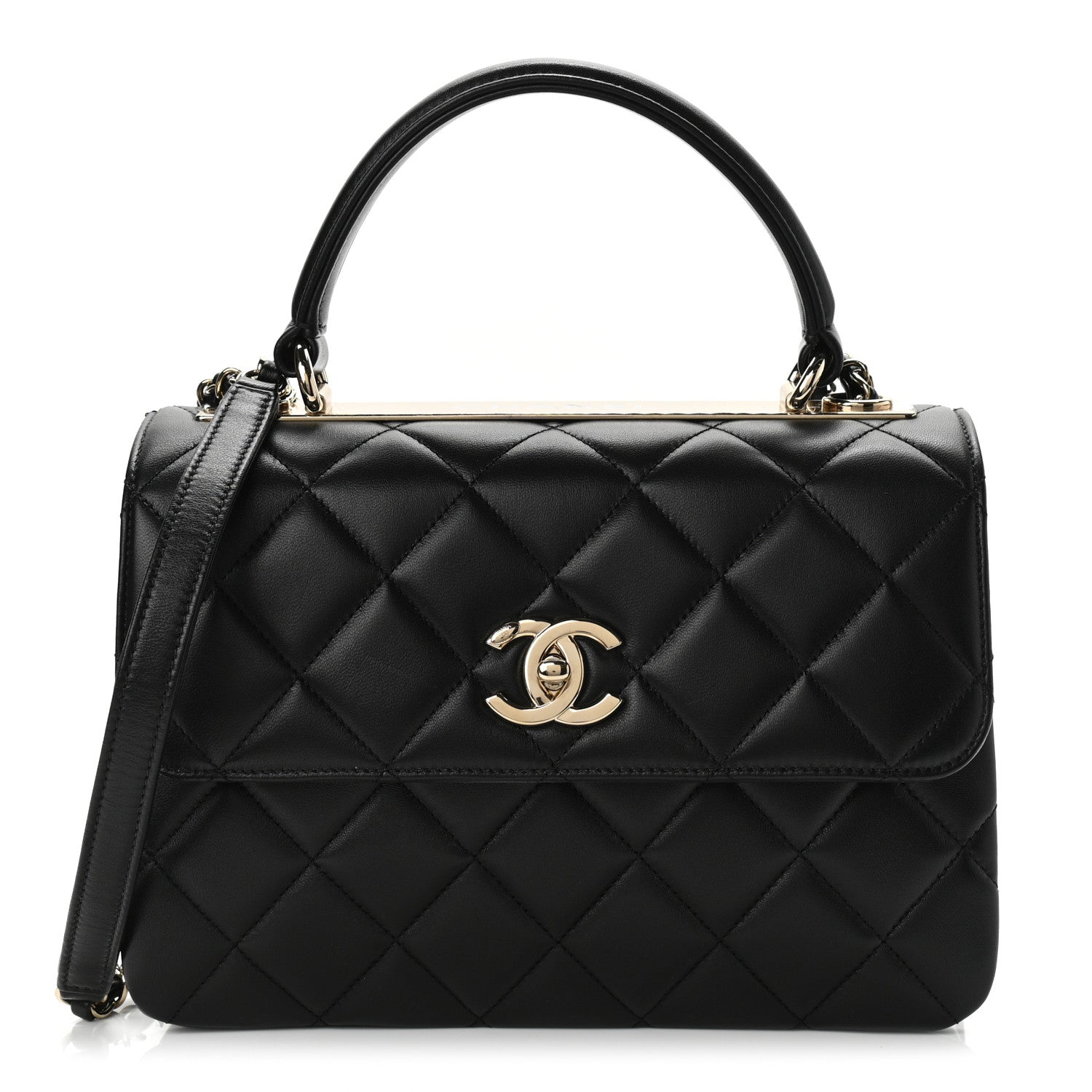 Chanel Lambskin Quilted Small Trendy CC Dual Handle Flap Bag Black 1 of 11